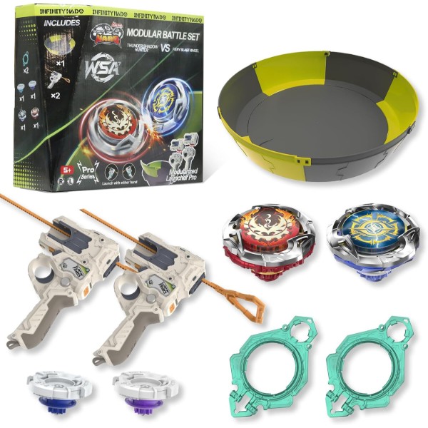 Фото - Набір дзиг Infinity Nado VII Pro Series Modular Battle Set Thunder Shadow Hunter vs Fiery Blast (EU664181)
